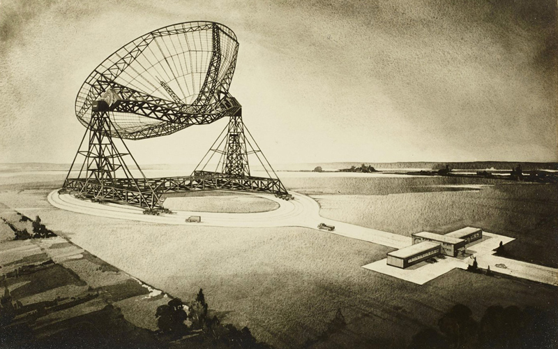 Perspective drawing of the proposed 250ft aperture steerable telescope